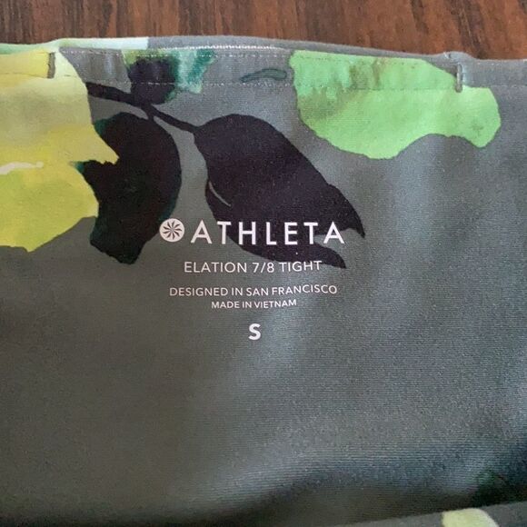 ATHLETA Elation flower Printed leggings size S 7/8 tight EUC - Picture 4 of 7